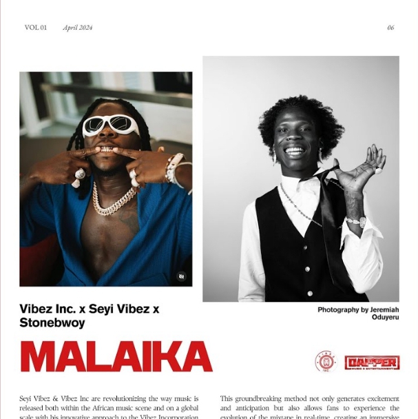 Vibez Inc Ft. Seyi Vibez & Stonebwoy – Malaika